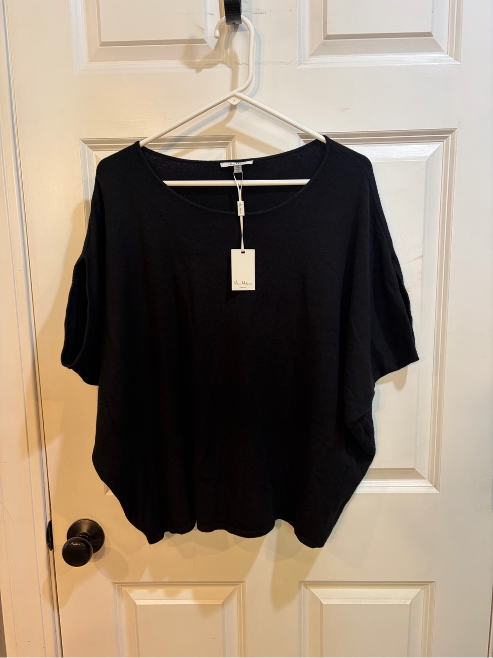 NWT Vila Milano Black Short Sleeve Relaxed Knit Top
